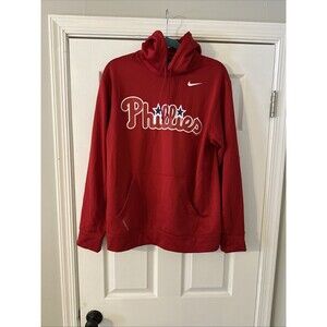 Philadelphia Phillies Hoodie Mens Medium Red Nike Therma Fit Pullover